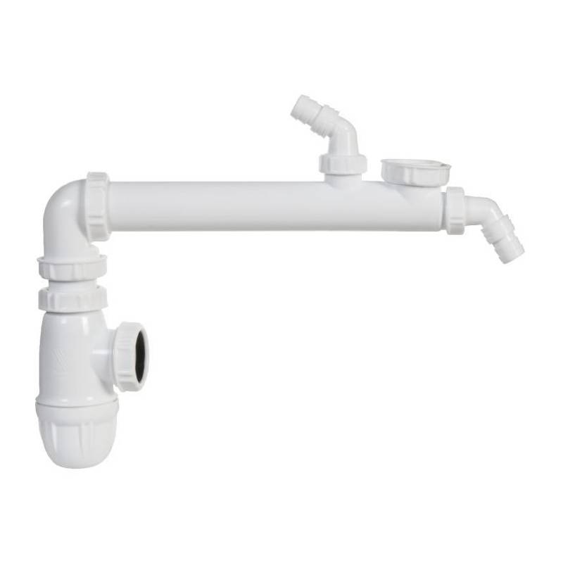 Siphon gain de place pour lavabo PVC blanc - Iperceramica
