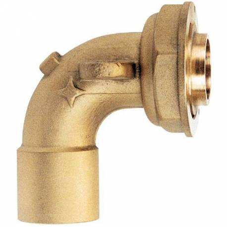 Raccord gaz coudé en laiton + patte