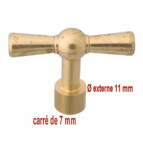 clé à carré pour tête de robinet avec cache-entrée 7 mm