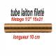 tube en laiton massif longueur de 10 cm filetage 1/2" 15x21