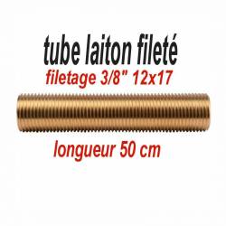 tube en laiton longueur de 50 cm filetage 3/8" 12x17